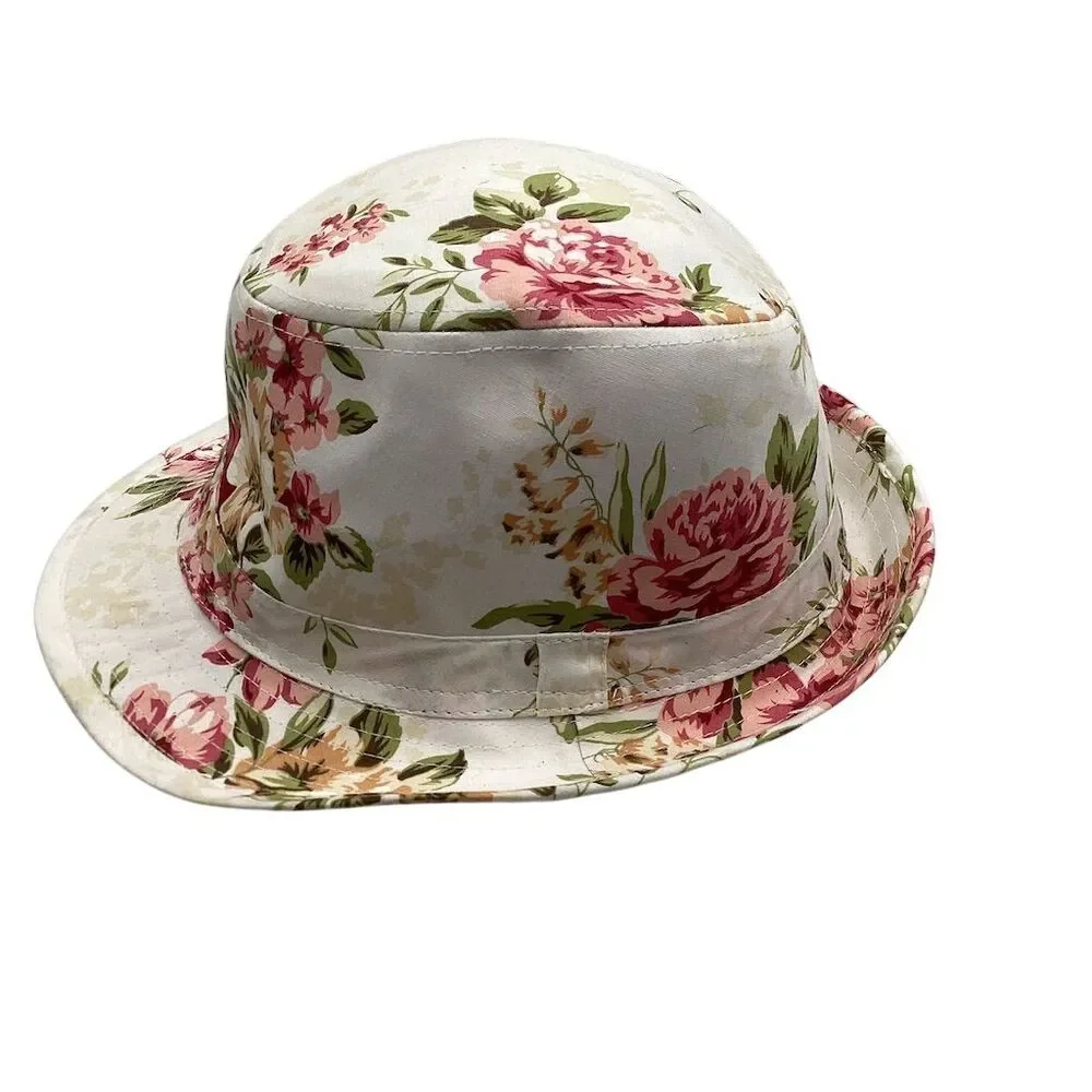 Women's Floral Fedora Hat Multicolor One Size‎